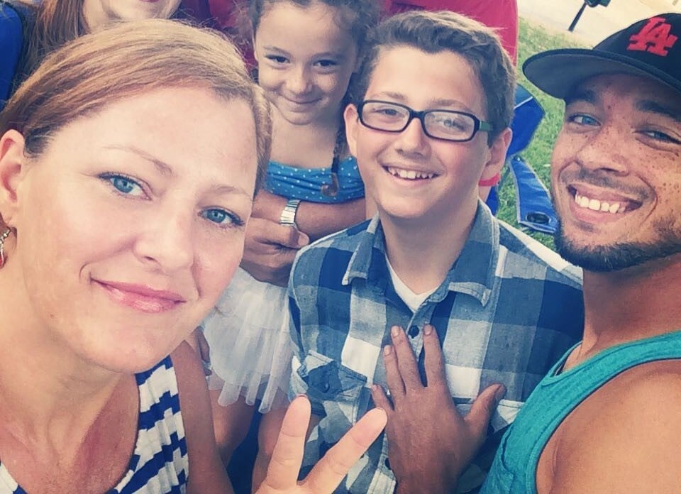 The Medero family before they were displaced by the fire. 