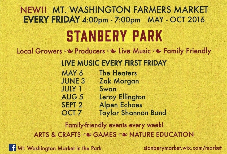 Market in the Park’s summer schedule.