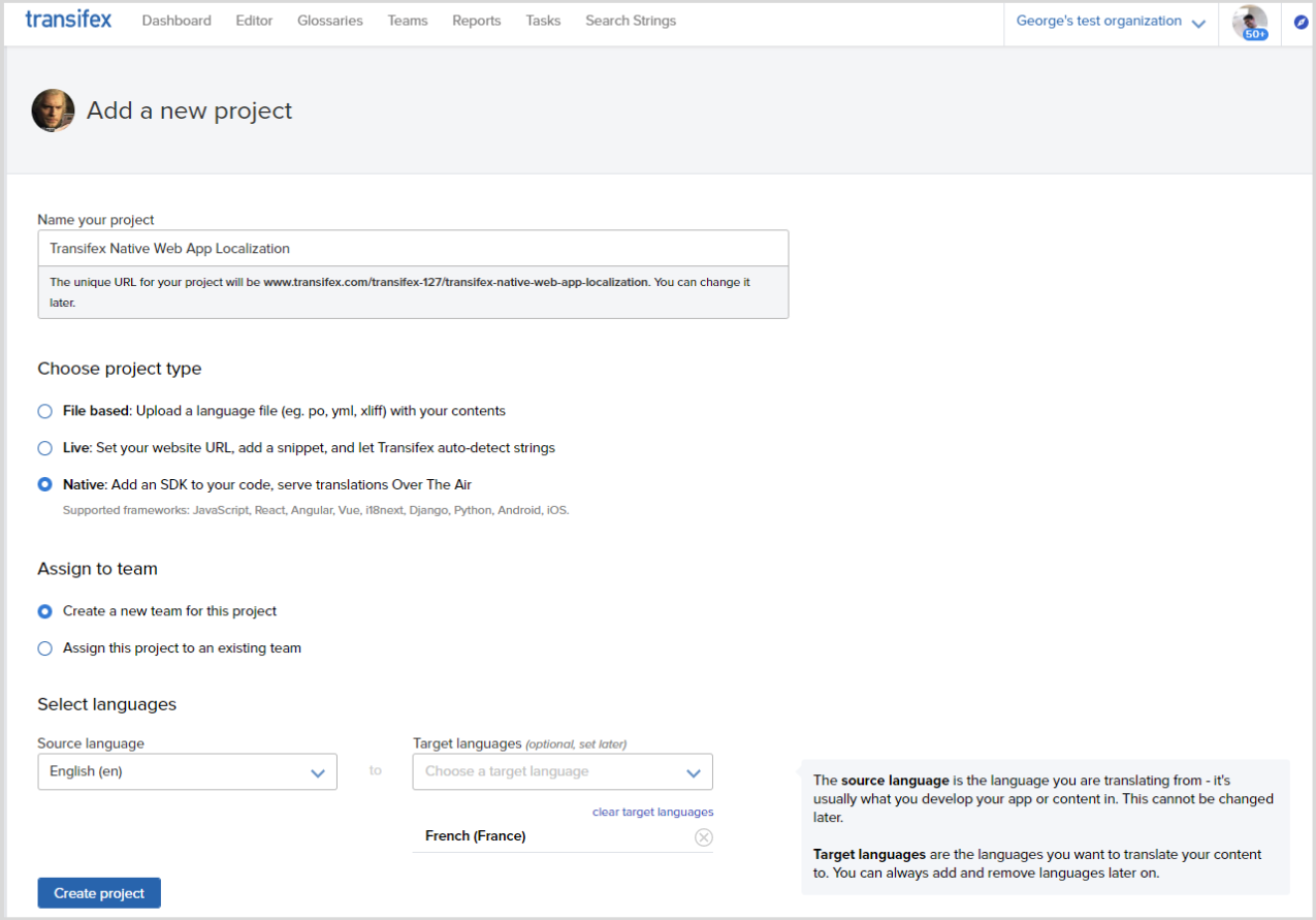 Website localization - fileless - Transifex